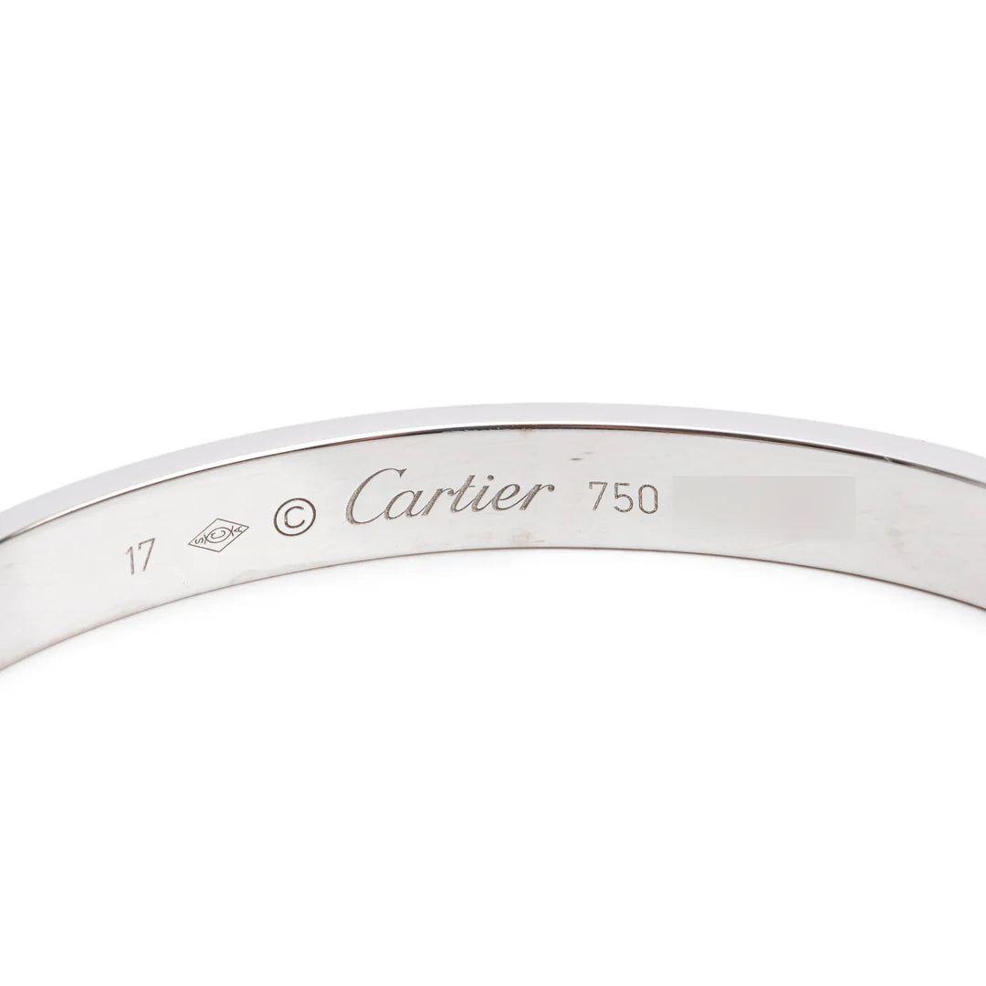 18k White Gold Love Cuff, Size 17 Coeur Cult Core