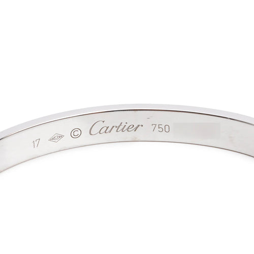 18k White Gold Love Cuff, Size 17 Coeur Cult Core