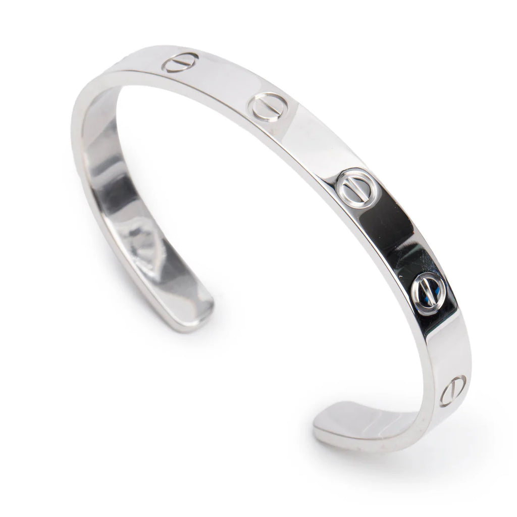 18k White Gold Love Cuff, Size 17 Coeur Cult Core