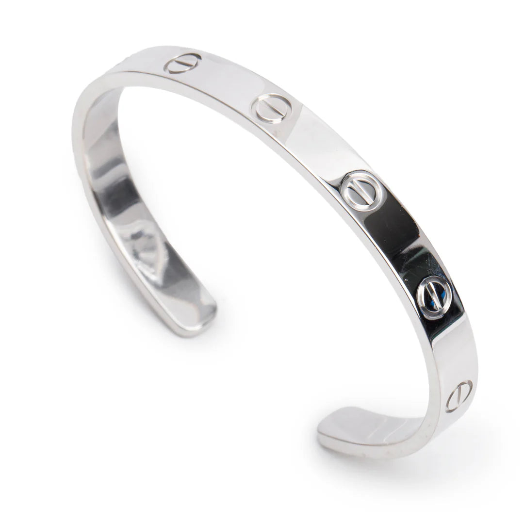 18k White Gold Love Cuff, Size 17 Coeur Cult Core