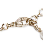 2025 Gold Plated Faux Pearl, Strass &amp; Bead CC Bow Charm Bracelet w/ Box &amp; Receipt Coeur Cult Core