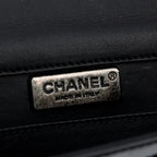 Black Python Patent Leather Boy Flap Clutch w/ Box &amp; Authenticity Card