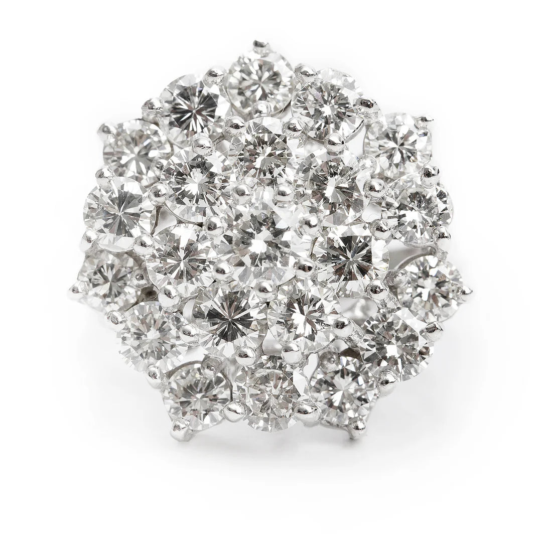 14k White Gold 4.35 tcw. Diamond Cluster Ring, Size 6.25 Coeur Cult Core