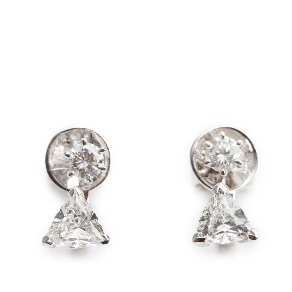 18k White Gold 1.35 tcw. Diamond Earrings Coeur Cult Core