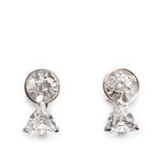18k White Gold 1.35 tcw. Diamond Earrings Coeur Cult Core