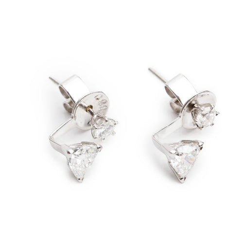 18k White Gold 1.35 tcw. Diamond Earrings Coeur Cult Core