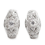 18k White and Yellow Gold Pave Diamond Huggie Earrings Coeur Cult Core
