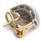 18k White and Yellow Gold Pave Diamond Huggie Earrings Coeur Cult Core