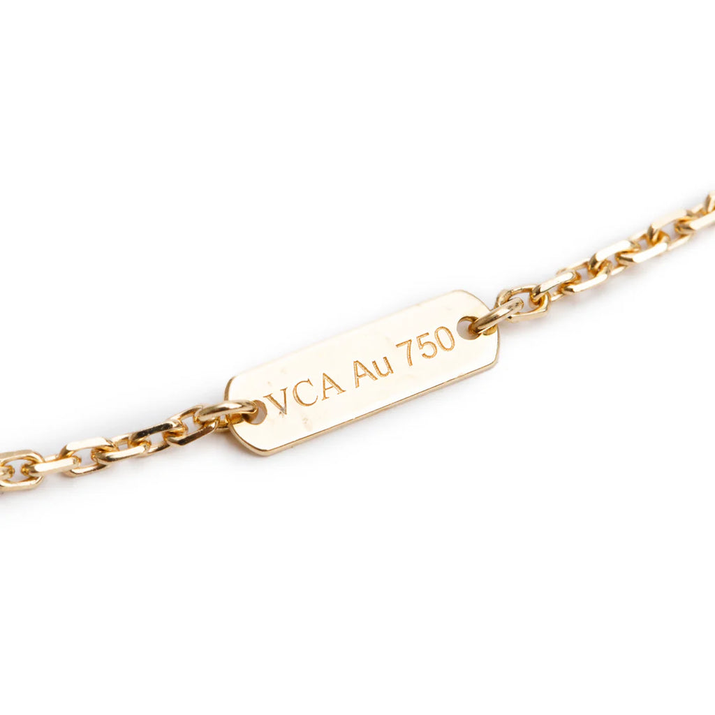 2025 18k Yellow Gold Diamond Vintage Alhambra Pendant Necklace w/ Box, Certificate &amp; Receipt