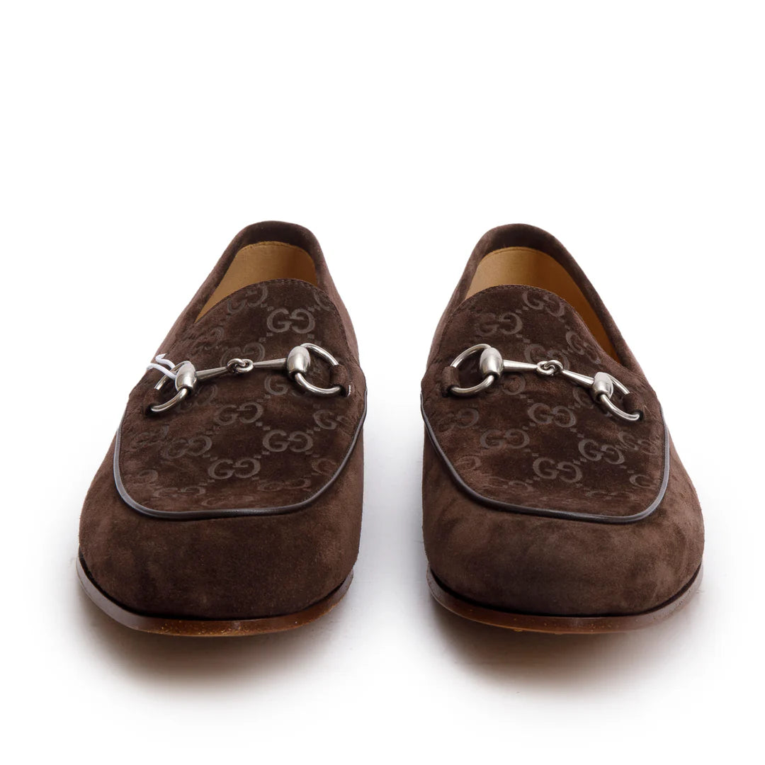 Brown GG Suede Horsebit Accent Loafers, Men's Size 9 w/ Box