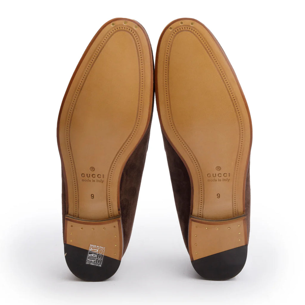 Brown GG Suede Horsebit Accent Loafers, Men's Size 9 w/ Box