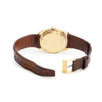Vintage 18k Yellow Gold Unisonic 34 MM Watch Brown Dial