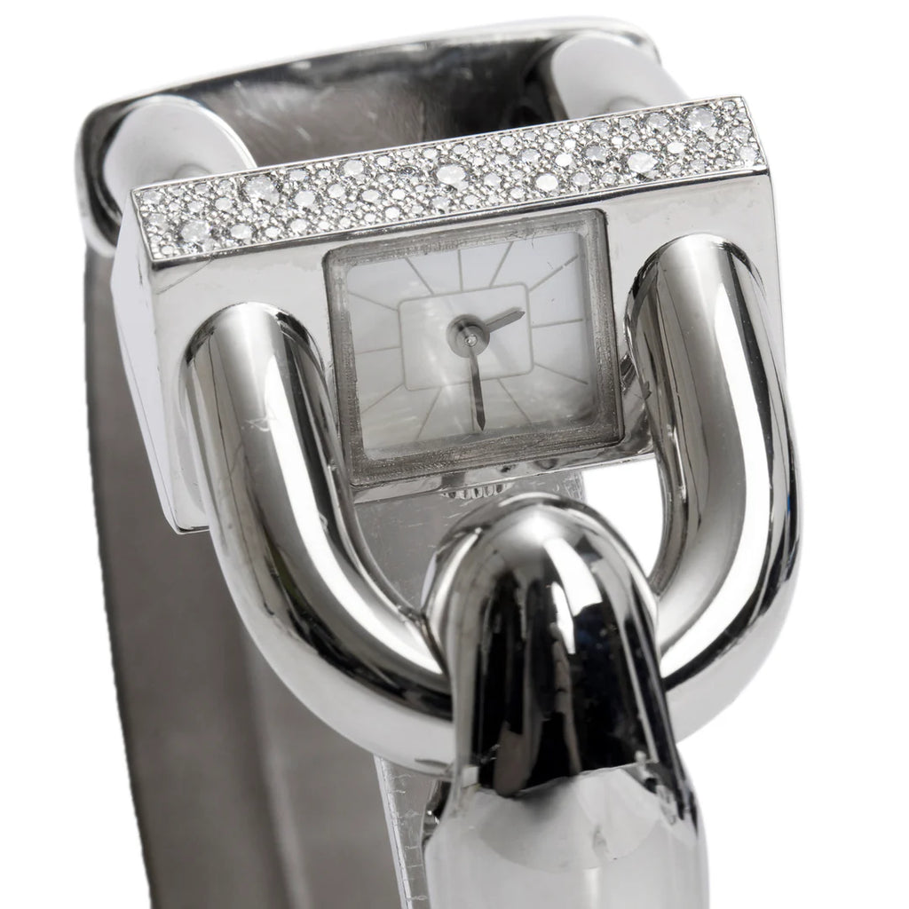 18k White Gold Diamond Cadenas Watch Mother of Pearl Dial w/ Receipt &amp; Certificate
