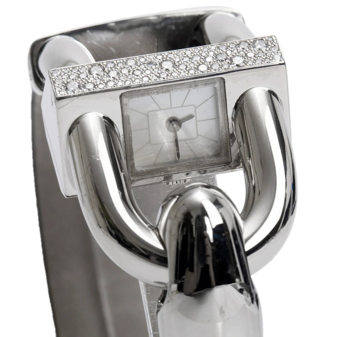 18k White Gold Diamond Cadenas Watch Mother of Pearl Dial w/ Receipt &amp; Certificate