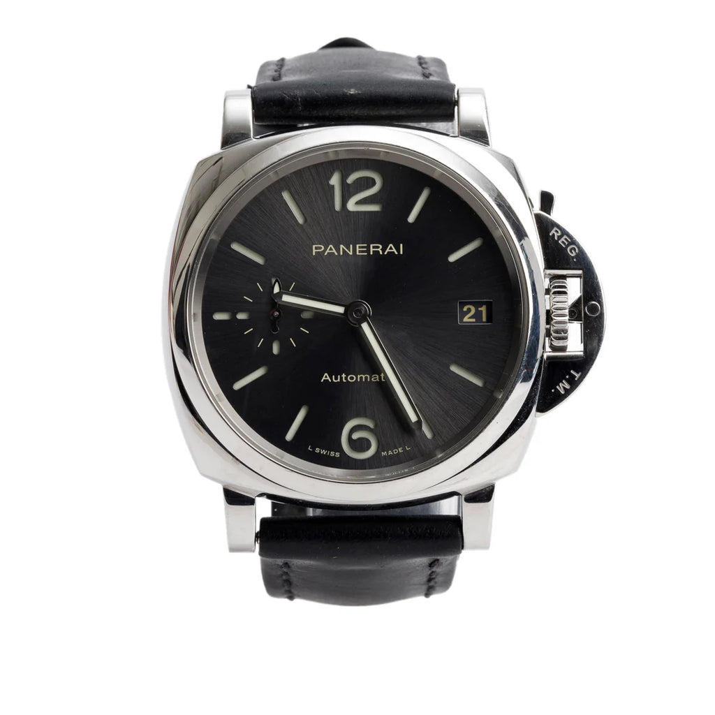 Stainless Steel Luminor Due 38 MM Automatic Watch Grey Dial PAM00755 w/ Box &amp; Papers