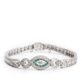 Antique Platinum Emerald and Diamond Art Deco Bracelet