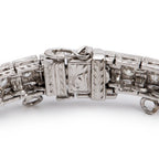 Antique Platinum Emerald and Diamond Art Deco Bracelet