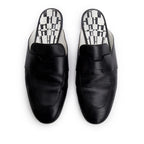 Noir Supple Goatskin Leather Catena Mules, Size 38.5 w/ Box