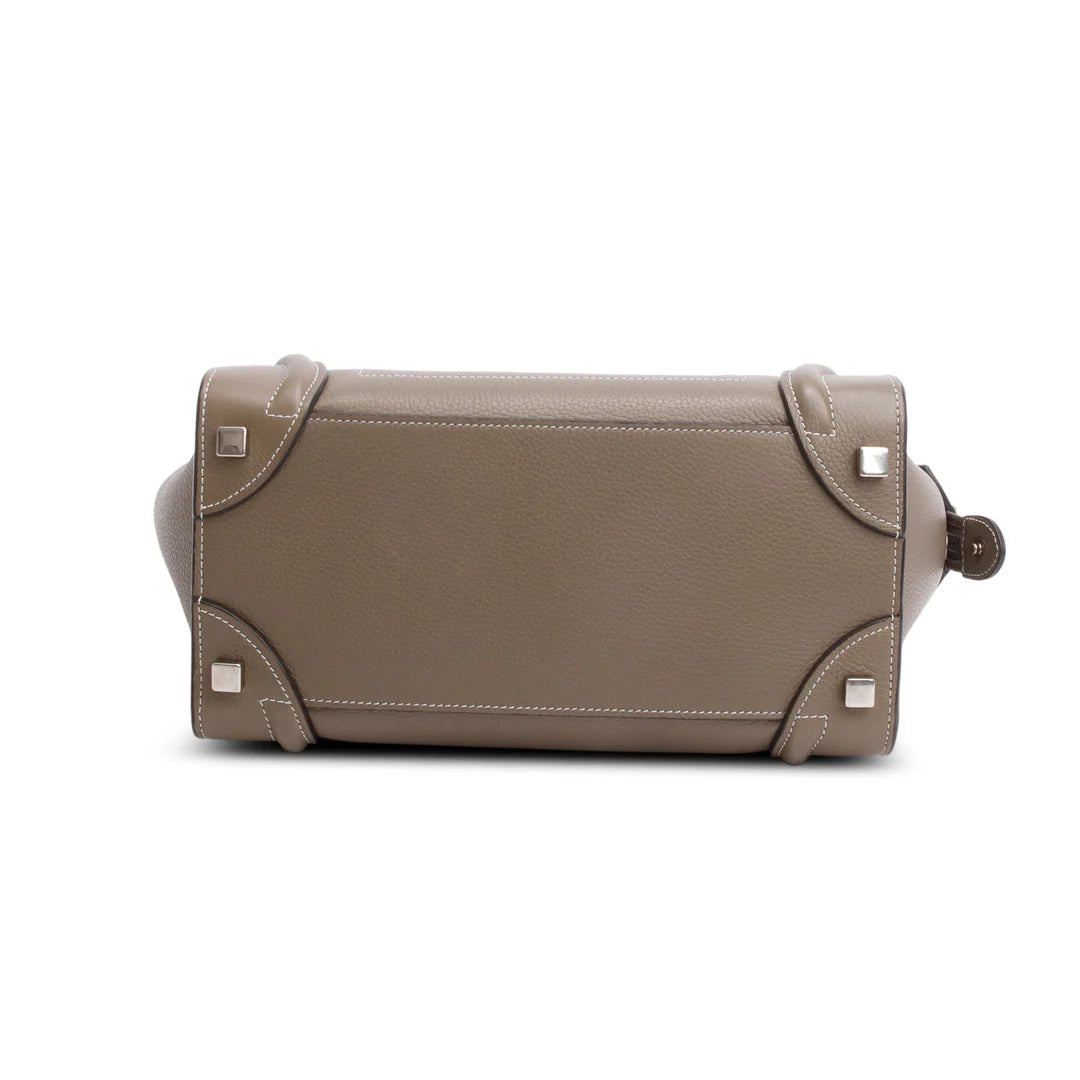 Taupe Calfskin Micro Luggage Tote