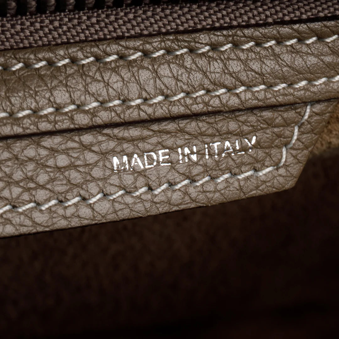 Taupe Calfskin Micro Luggage Tote