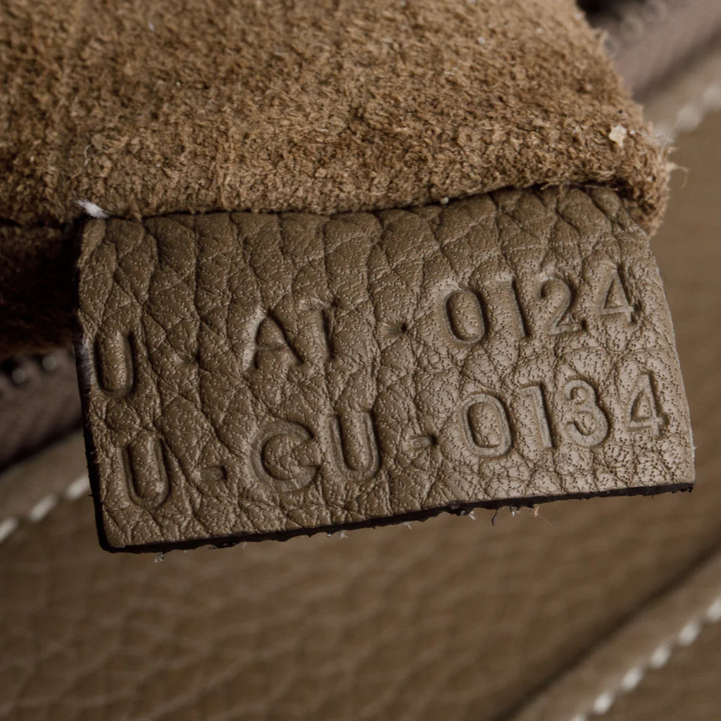 Taupe Calfskin Micro Luggage Tote