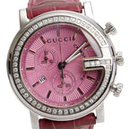 Stainless Steel Diamond Bezel G-Chrono 44 MM Chronograph Quartz Watch Pink Dial w/ Box &amp; Papers