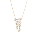 Vintage 18k Yellow Gold Rock Crystal Chandelier Drop Necklace