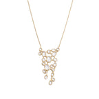 Vintage 18k Yellow Gold Rock Crystal Chandelier Drop Necklace