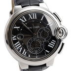 Stainless Steel Ballon Bleu de 44 MM Automatic Chronograph Watch Black Dial 3109
