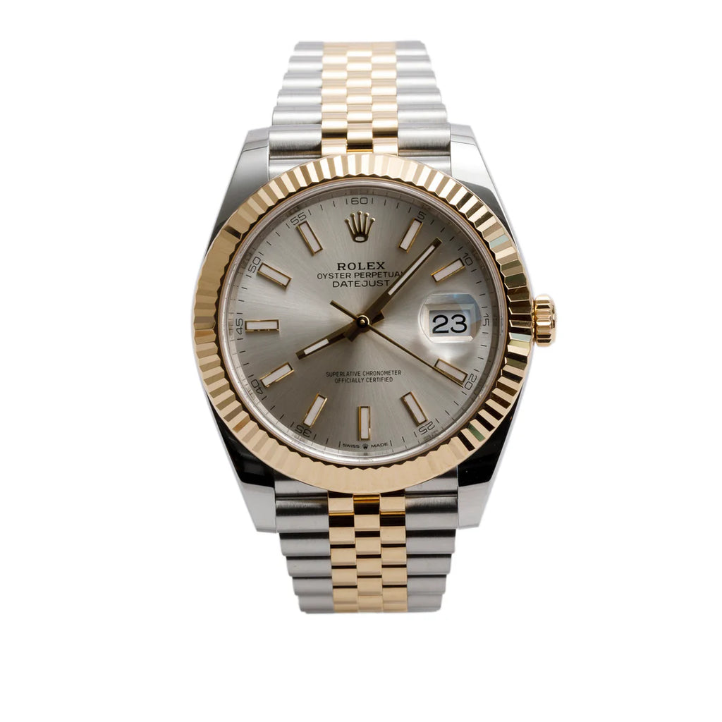 2020 Stainless Steel &amp; 18k Yellow Gold Oyster Perpetual Datejust 41 MM Automatic Watch Silver Dial 126333 w/ Box &amp; Papers