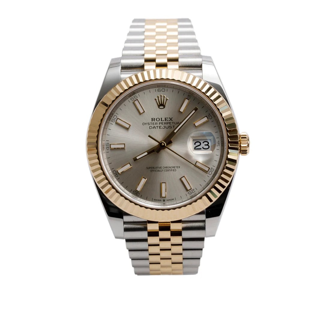 2020 Stainless Steel &amp; 18k Yellow Gold Oyster Perpetual Datejust 41 MM Automatic Watch Silver Dial 126333 w/ Box &amp; Papers