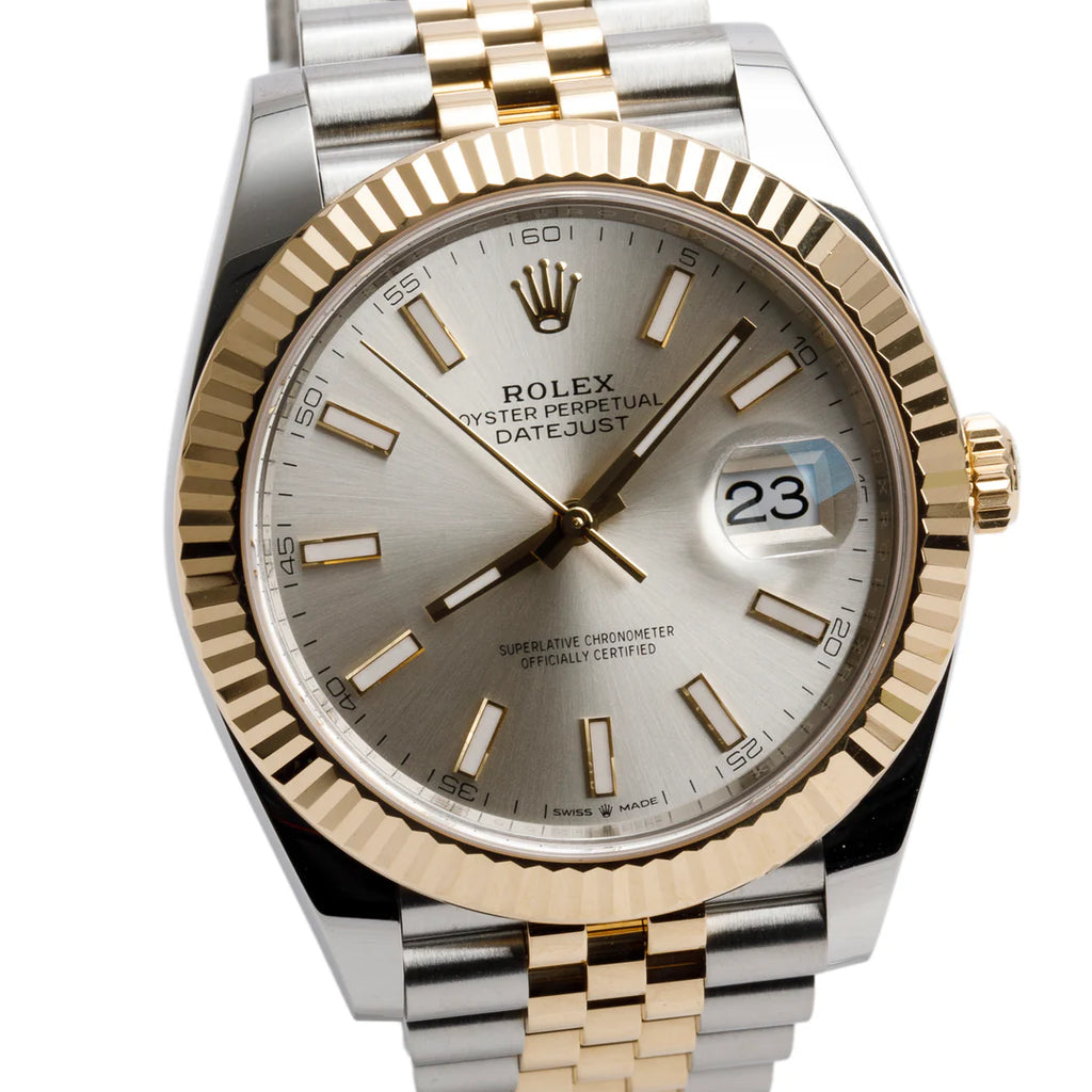 2020 Stainless Steel &amp; 18k Yellow Gold Oyster Perpetual Datejust 41 MM Automatic Watch Silver Dial 126333 w/ Box &amp; Papers