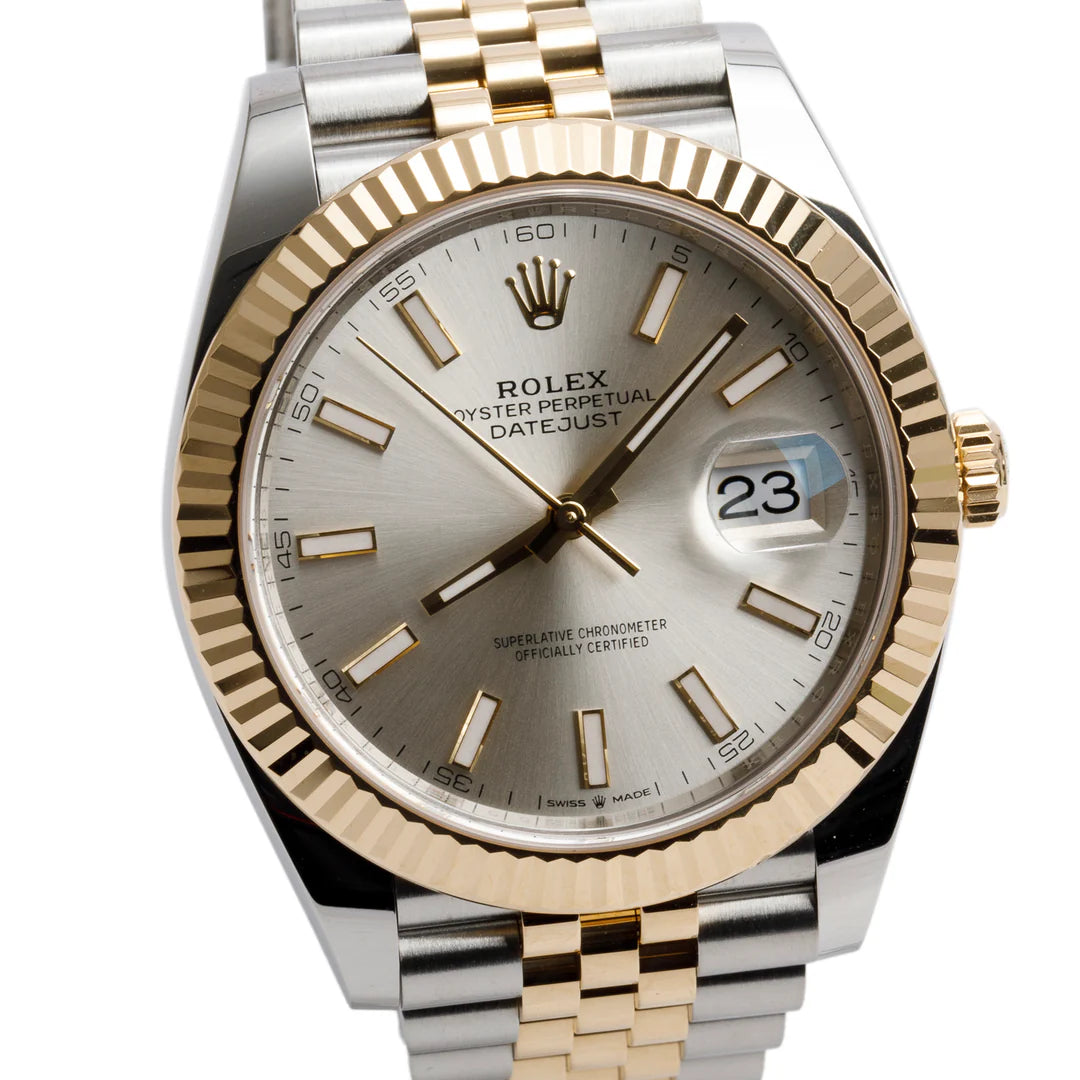 2020 Stainless Steel &amp; 18k Yellow Gold Oyster Perpetual Datejust 41 MM Automatic Watch Silver Dial 126333 w/ Box &amp; Papers