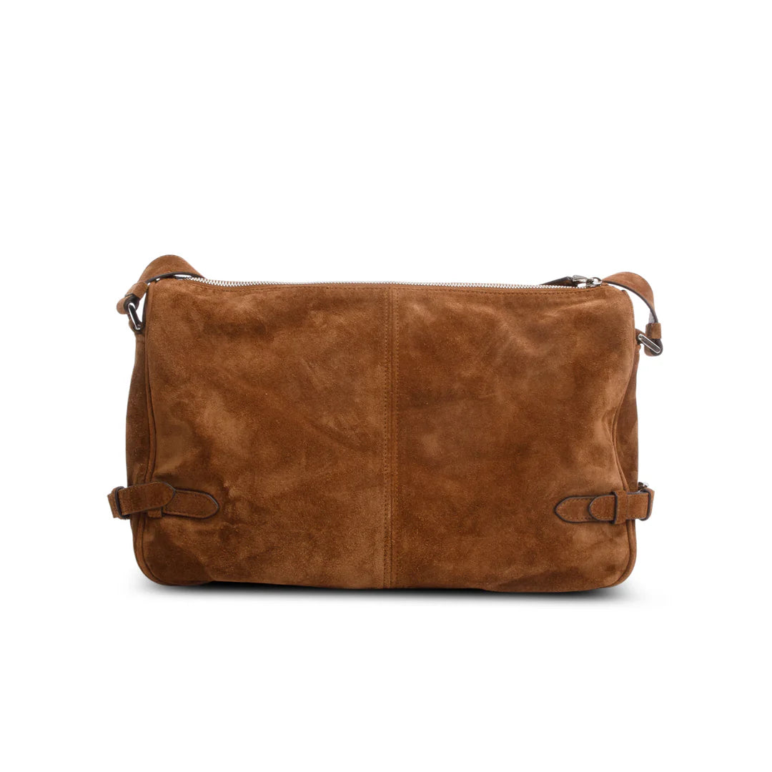 Brown Suede Messenger Bag