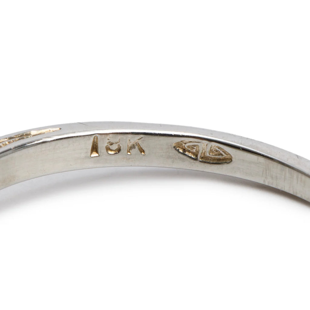18k White Gold Diamond Ring, Size 7.5 w/ Box