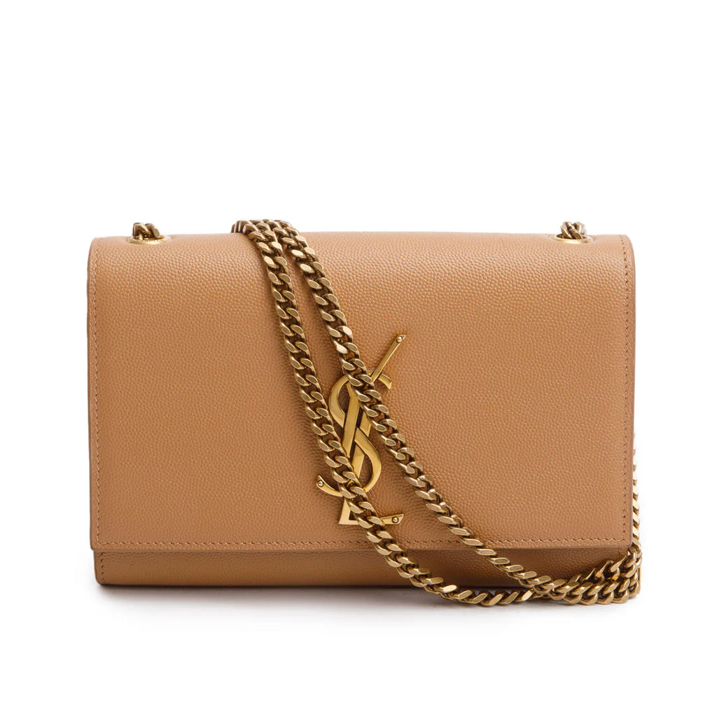2020 Beige Grain de Poudre Leather Small Monogram Kate Satchel