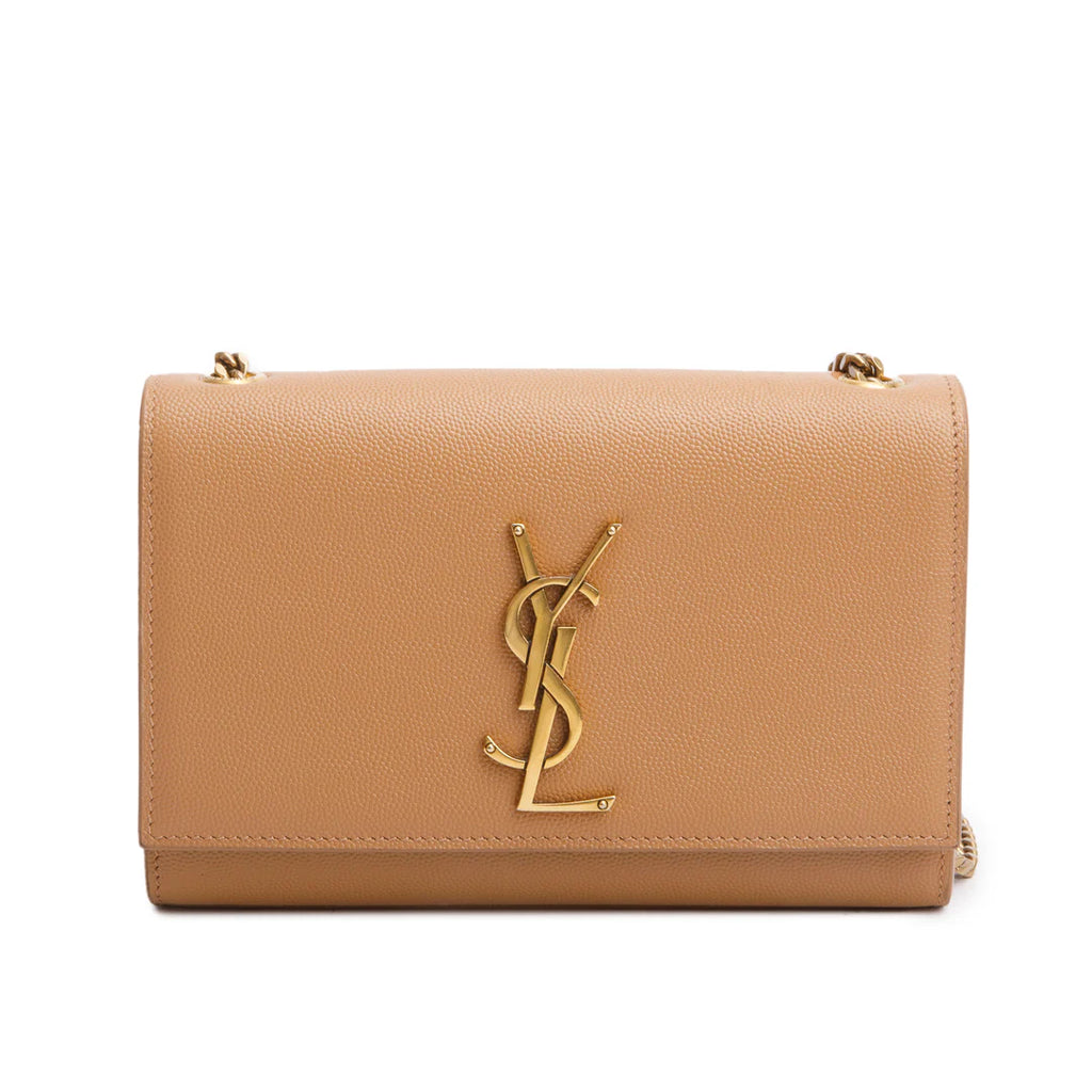 2020 Beige Grain de Poudre Leather Small Monogram Kate Satchel