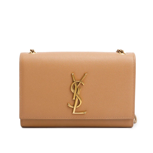 2020 Beige Grain de Poudre Leather Small Monogram Kate Satchel