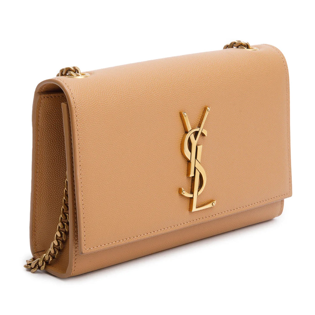 2020 Beige Grain de Poudre Leather Small Monogram Kate Satchel