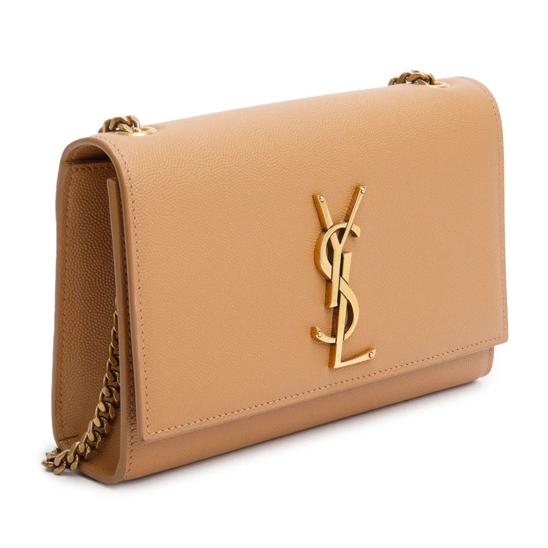 2020 Beige Grain de Poudre Leather Small Monogram Kate Satchel