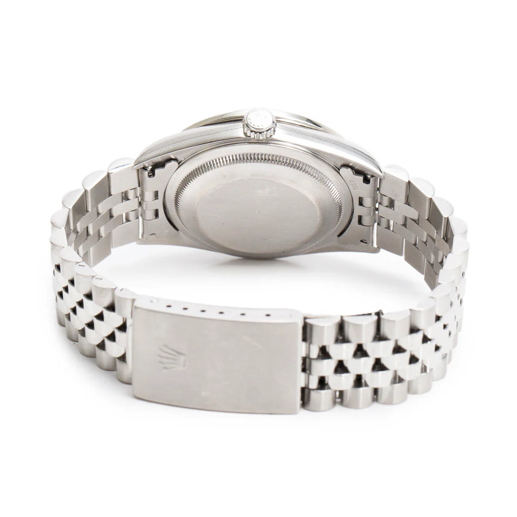 Stainless Steel Aftermarket Diamond Bezel Oyster Perpetual Datejust 36 MM Silver Dial Watch Silver Dial 16234