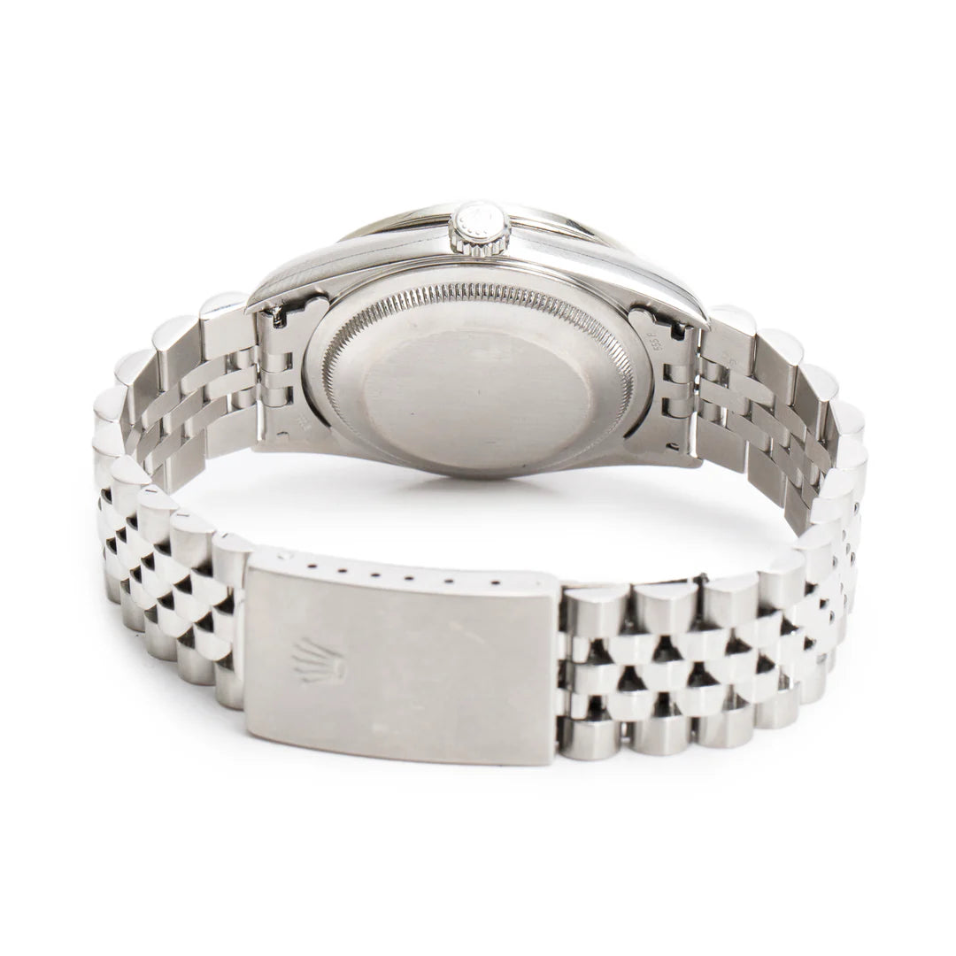 Stainless Steel Aftermarket Diamond Bezel Oyster Perpetual Datejust 36 MM Silver Dial Watch Silver Dial 16234