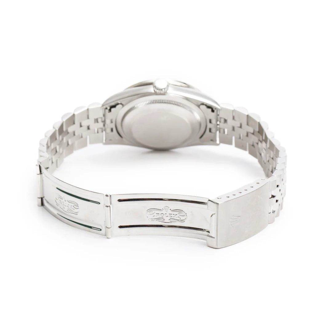 Stainless Steel Aftermarket Diamond Bezel Oyster Perpetual Datejust 36 MM Silver Dial Watch Silver Dial 16234