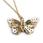 Effy Watercolors 14k Yellow Gold Multicolor Sapphire Butterfly Pendant Necklace w/ Box &amp; Receipt
