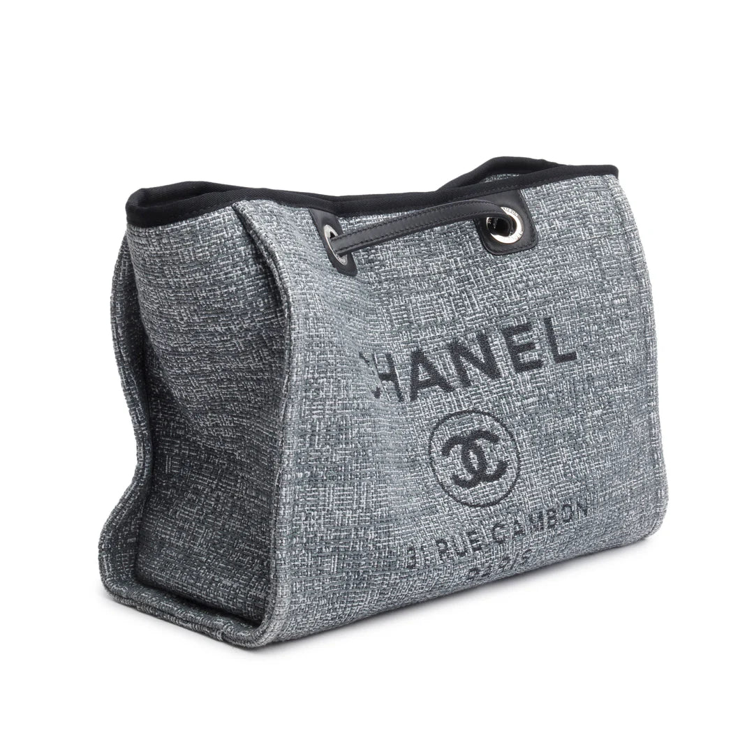 Grey Tweed Small Deauville Shopping Tote w/ Box &amp; Authenticity Card