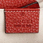 Red Calfskin Mini Bamboo Shopper Tote w/ Strap