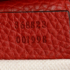 Red Calfskin Mini Bamboo Shopper Tote w/ Strap