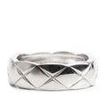 18k White Gold Quilted Coco Crush Band Ring, Size 57 8, Small Version w/ Box