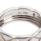 18k White Gold Quilted Coco Crush Band Ring, Size 57 8, Small Version w/ Box
