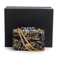 Black Calfskin Croc Embossed Grafitti 2.55 Mini Reissue Flap Bag w/ Box &amp; Authenticity Card